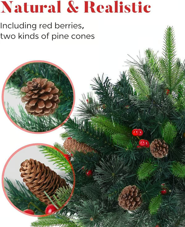 🎅🎄Christmas Sale 50% OFF🎁Pre-lit Artificial Christmas Tree Urn Filler 🎄
