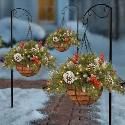 🎄Christmas Promotion 50% OFF🔥Pre-Lit Artificial Christmas Hanging Basket