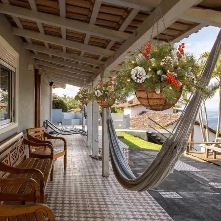 🎄Christmas Promotion 50% OFF🔥Pre-Lit Artificial Christmas Hanging Basket