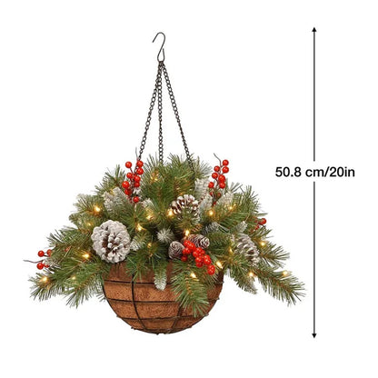 🎄Christmas Promotion 50% OFF🔥Pre-Lit Artificial Christmas Hanging Basket