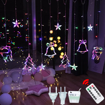 Christmas LED Star Curtain Lights – Indoor Window Decoration, Fairy Ambience String Lights for Room, Home & Events
